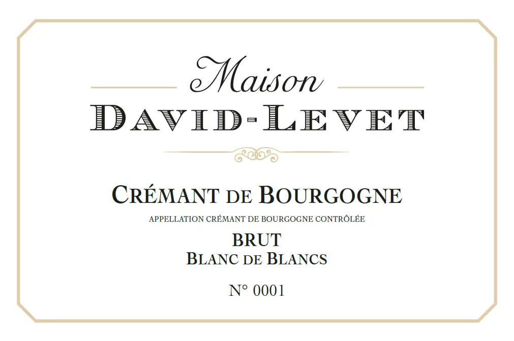 étiquette de crémant de Bourgogne brut balc de blanc